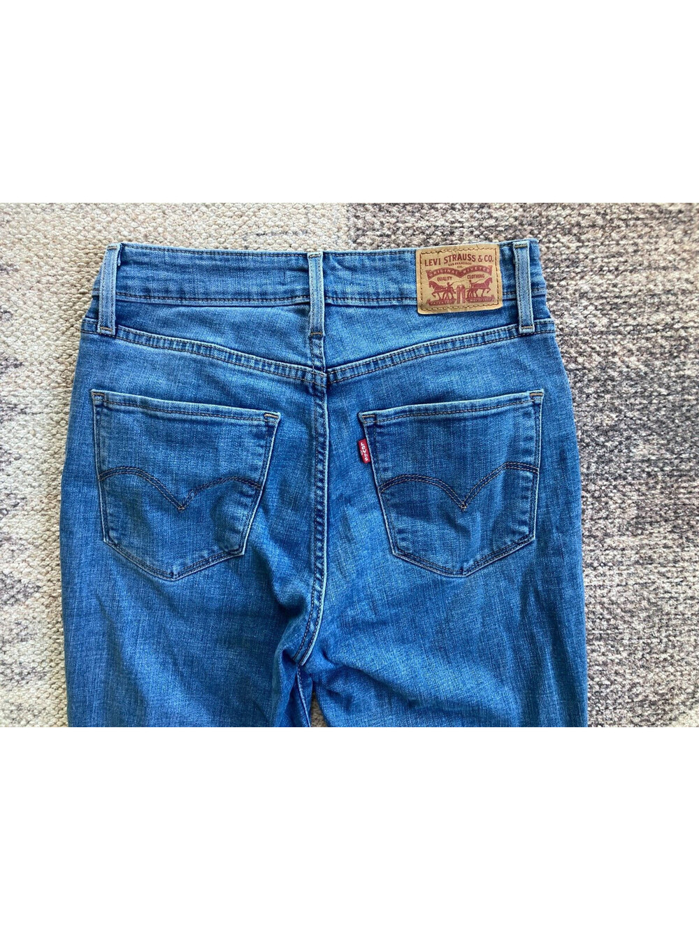 LEVIS 721 Women Sz 27 Blue Stretch Denim High Rise Skinny Jeans - Picture 8 of 9